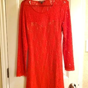 Red lace Express Dress